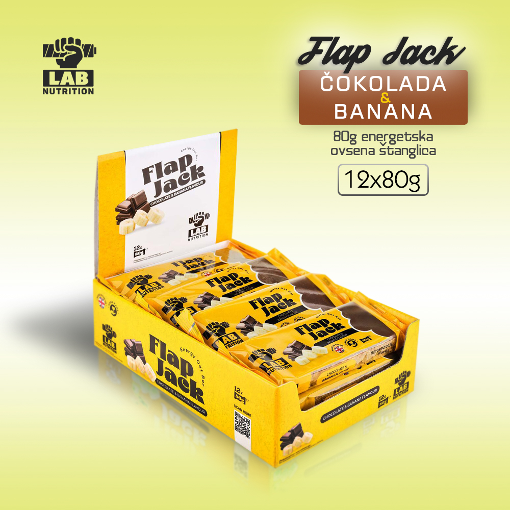 Ovsena štanglica FLAP JACK - BOX - Čokolada&Banana