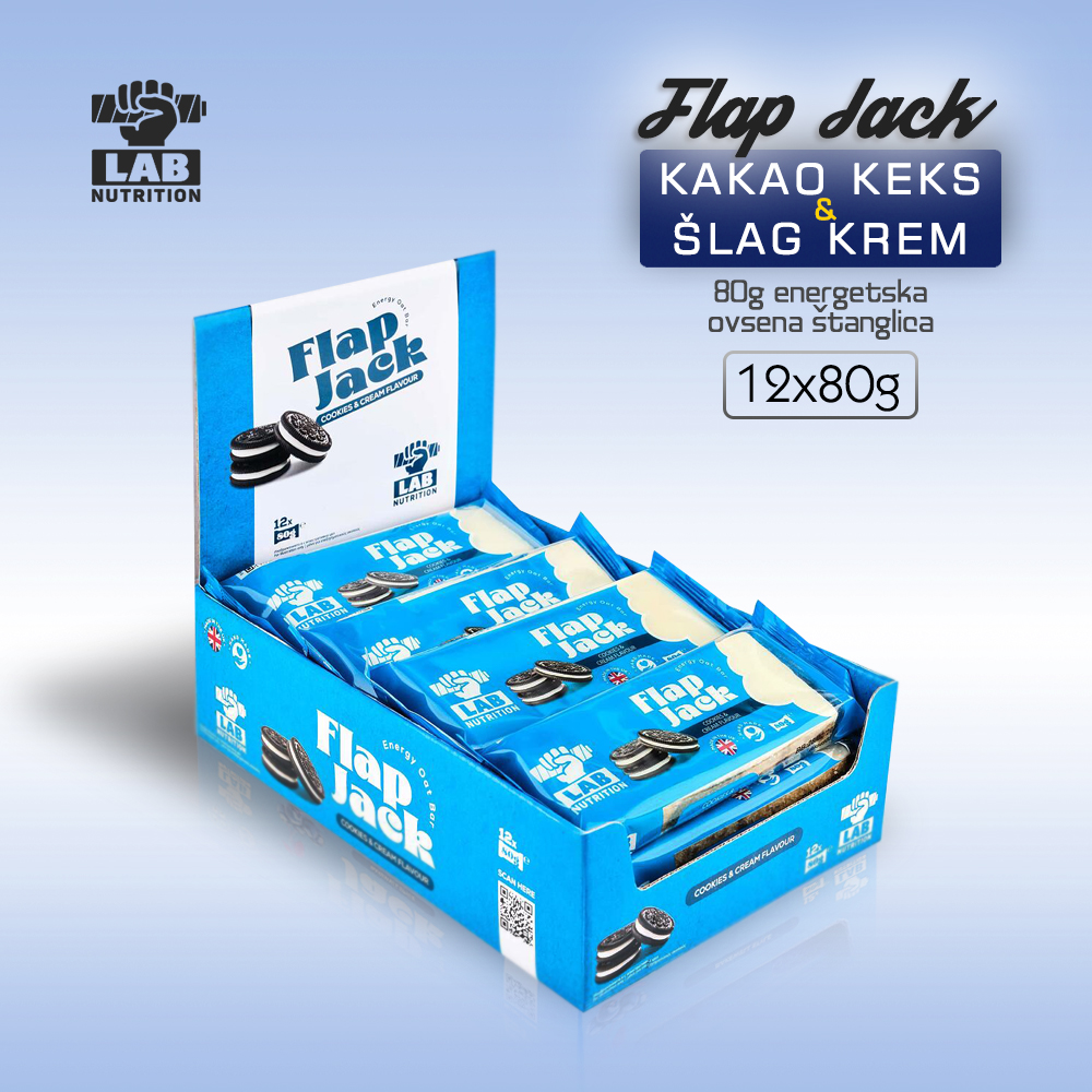 Ovsena štanglica FLAP JACK - BOX - Keks&Šlag Krem