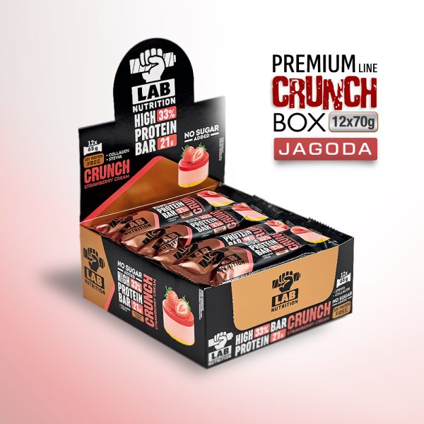 Hrskava Proteinska Čokoladica - JAGODA KREM - Crunch PREMIUM BOX
